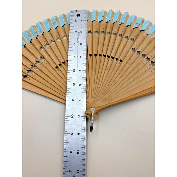 Rare Vintage Folding Fan– 1950's Souvenir Floral and Scenery Designs - Picture 7 of 8